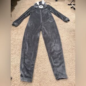 Hot Kiss Grey Animal Hooded Onesie | Zip Front | Size Medium